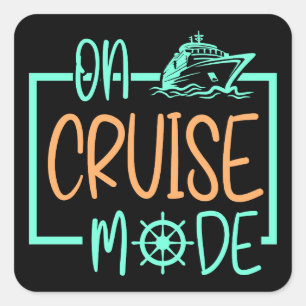 Cruiseschip Cruise Mode op vakantie reizen Vierkante Sticker