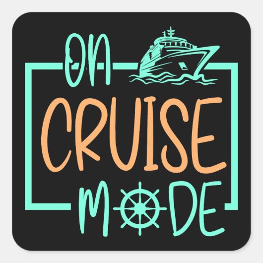 Cruiseschip Cruise Mode op vakantie reizen Vierkante Sticker (Voorkant)
