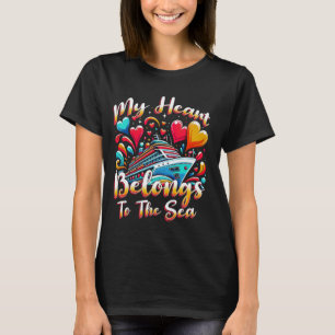 Cruiseschip cruising vakantie mijn hart behoort to t-shirt