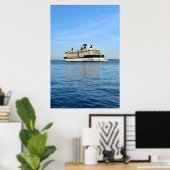 cruiseschip dat naar zee vaart poster (Thuiskantoor)