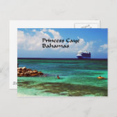 Cruiseschip dat op een tropisch exotisch eiland is briefkaart (Voorkant / Achterkant)