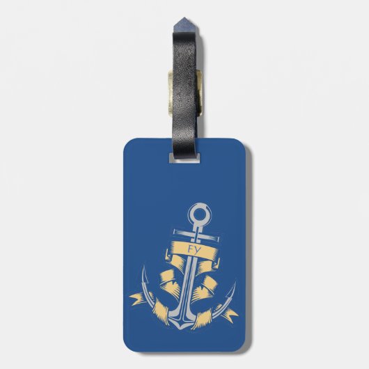 Cruiseschip en -anker bagagelabel (Achterkant verticaal)