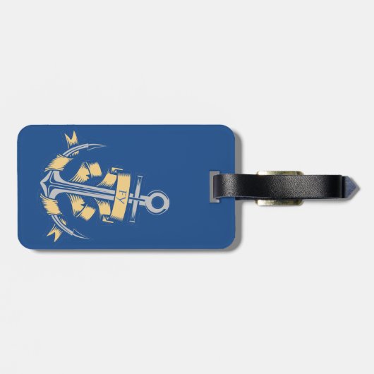 Cruiseschip en -anker bagagelabel (Achterkant horizontaal)