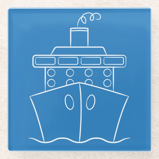 Cruiseschip Glazen Onderzetter (Voorkant)