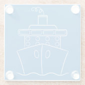 Cruiseschip Glazen Onderzetter (Achterkant)