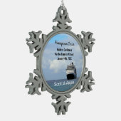 cruiseschip | Honeymoon gepersonaliseerd Tin Sneeuwvlok Ornament (Links)