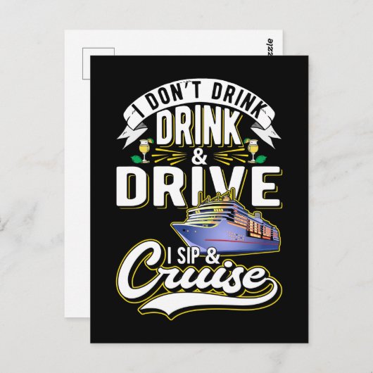 Cruiseschip Humor Boat Funny Cruise Ship Drink Briefkaart (Voorkant / Achterkant)