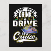 Cruiseschip Humor Boat Funny Cruise Ship Drink Briefkaart (Voorkant)