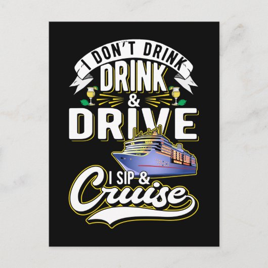 Cruiseschip Humor Boat Funny Cruise Ship Drink Briefkaart (Voorkant)