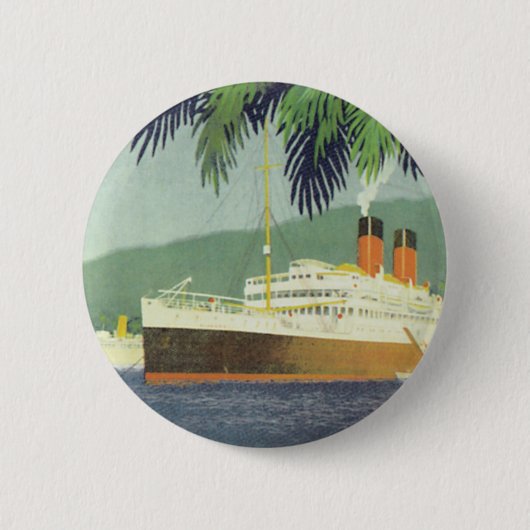  cruiseschip illustratie ronde button 5,7 cm (Voorkant)