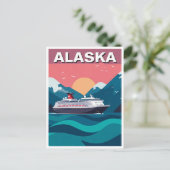 Cruiseschip in Alaska Reizen Abstract Briefkaart (Staand voorkant)