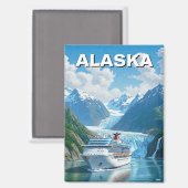 Cruiseschip in Alaska Reizen Magneet (Voorkant / Achterkant)