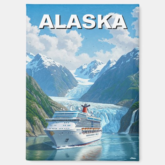 Cruiseschip in Alaska Reizen Magneet (Voorkant)