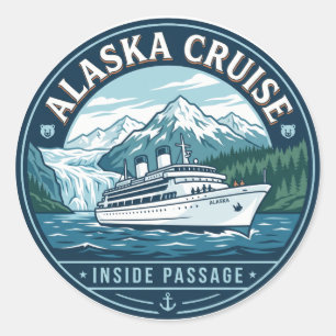 Cruiseschip in Alaska Ronde Sticker