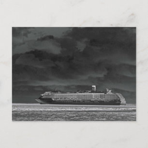 Cruiseschip in de haven briefkaart