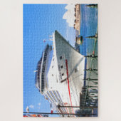 Cruiseschip in de haven legpuzzel (Verticaal)