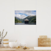 Cruiseschip in Geirangerfjord poster (Keuken)