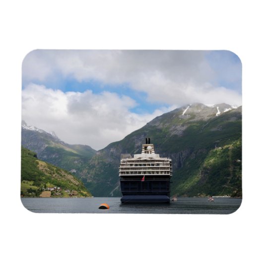 Cruiseschip in Geirangerfjord rechthoekige magneet (Horizontaal)