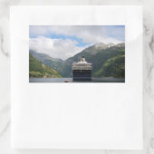 Cruiseschip in Geirangerfjord sticker (Tas)