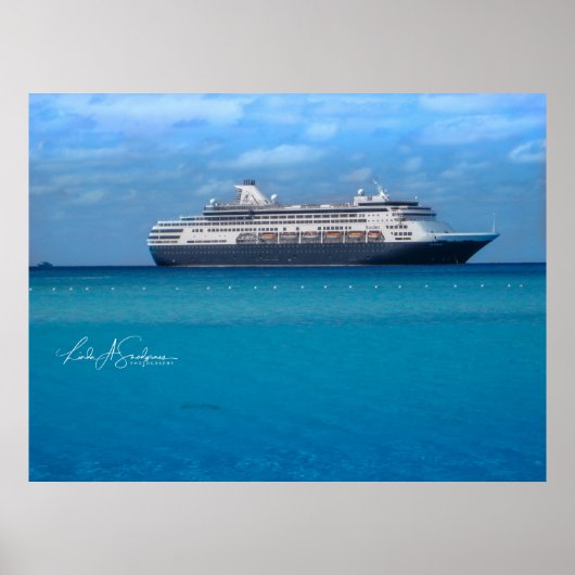 Cruiseschip in het Caribisch gebied Poster (Voorkant)