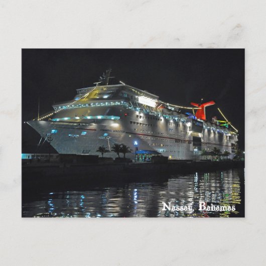 cruiseschip in Nassau, Bahama's Briefkaart (Voorkant)