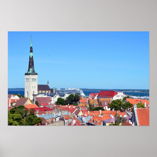 Cruiseschip in Tallinn, Estland Poster (Voorkant)