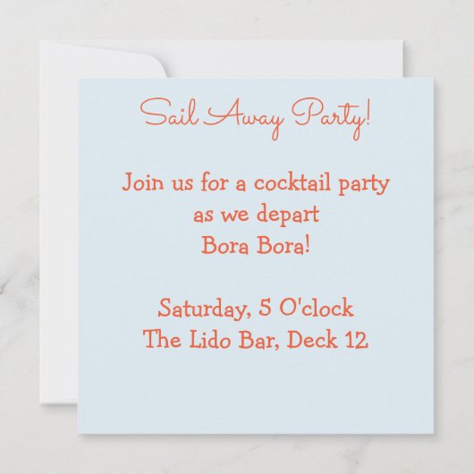 Cruiseschip Kaart (Achterkant)