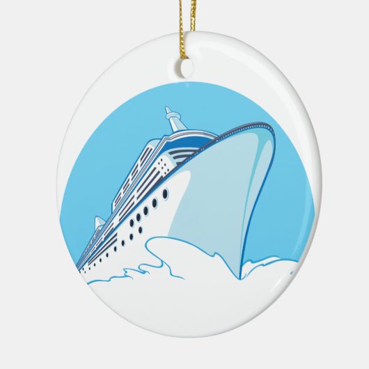 cruiseschip keramisch ornament (Links)