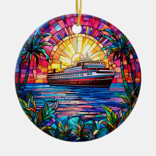 cruiseschip keramisch ornament (Voorkant)