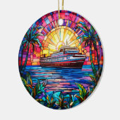 cruiseschip keramisch ornament (Links)