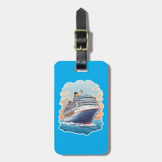 Cruiseschip kleurrijk bagagelabel (Voorkant verticaal)