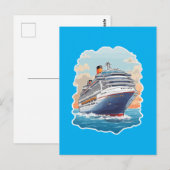 Cruiseschip kleurrijk briefkaart (Voorkant / Achterkant)