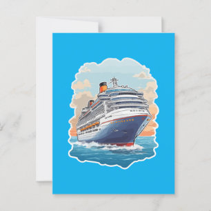 Cruiseschip kleurrijk briefkaart