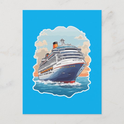 Cruiseschip kleurrijk briefkaart (Voorkant)