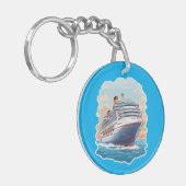 Cruiseschip kleurrijk sleutelhanger (Voorkant Links)
