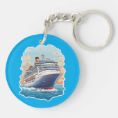 Cruiseschip kleurrijk sleutelhanger (Achterkant)