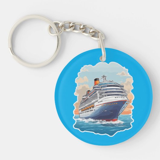 Cruiseschip kleurrijk sleutelhanger (Voorkant)