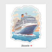 Cruiseschip kleurrijk sticker (Vel)