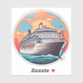 Cruiseschip kleurrijk sticker (Vel)