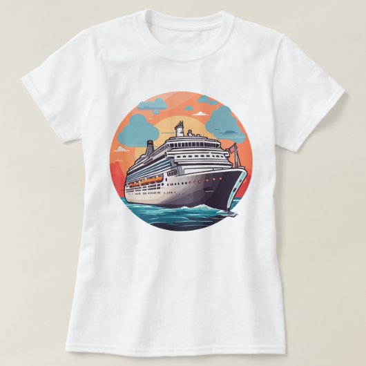 Cruiseschip kleurrijk t-shirt (Design voorkant)