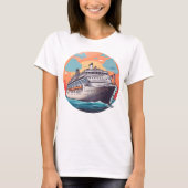Cruiseschip kleurrijk t-shirt (Voorkant)