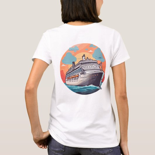 Cruiseschip kleurrijk t-shirt (Achterkant)
