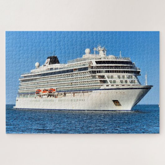 Cruiseschip komt de vaargeul binnen legpuzzel (Horizontaal)