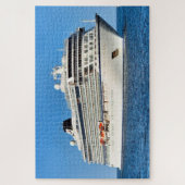 Cruiseschip komt de vaargeul binnen legpuzzel (Verticaal)