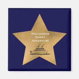 Cruiseschip met de Gold Star-serie blauw Magneet