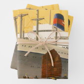  cruiseschip met Junks Boats naar Orient Inpakpapier Vel (In situ)