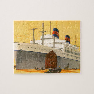 cruiseschip met Junks Boats naar Orient Legpuzzel