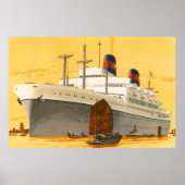 cruiseschip met Junks Boats naar Orient Poster (Voorkant)