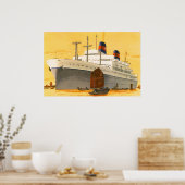 cruiseschip met Junks Boats naar Orient Poster (Keuken)