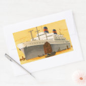 cruiseschip met Junks Boats naar Orient Rechthoekige Sticker (Envelop)